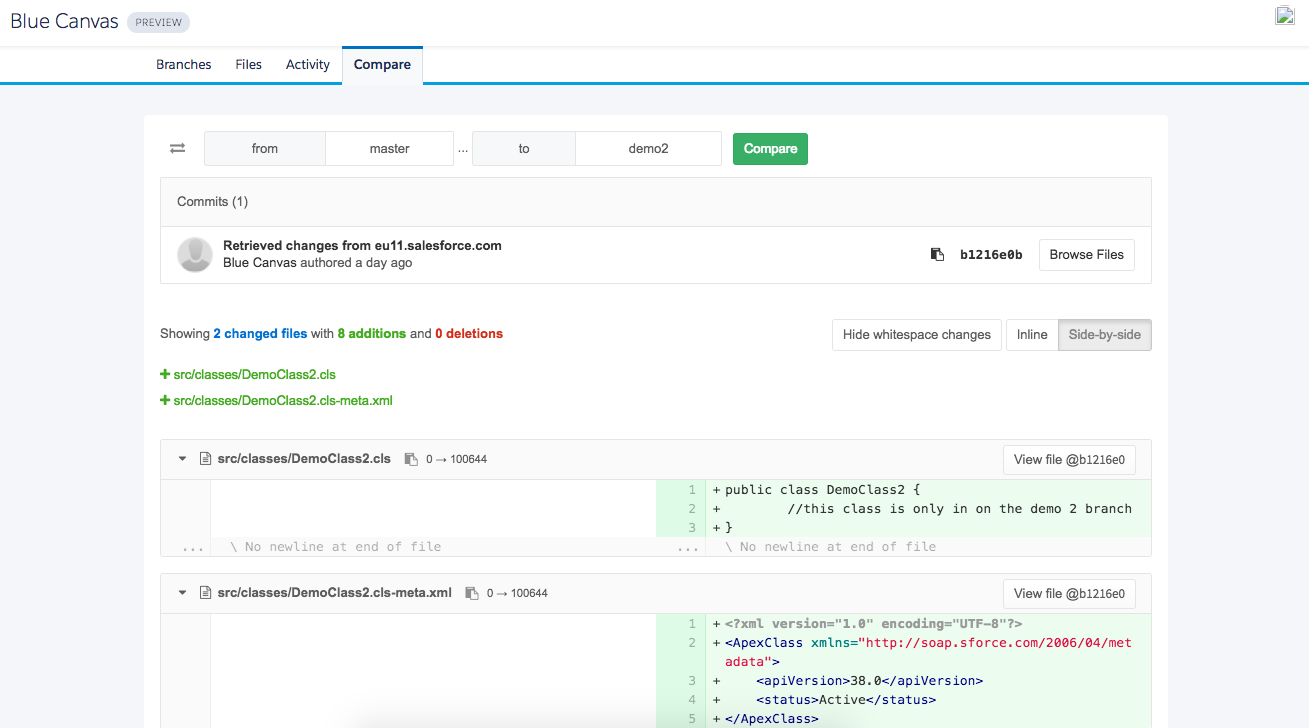 git compare screenshot