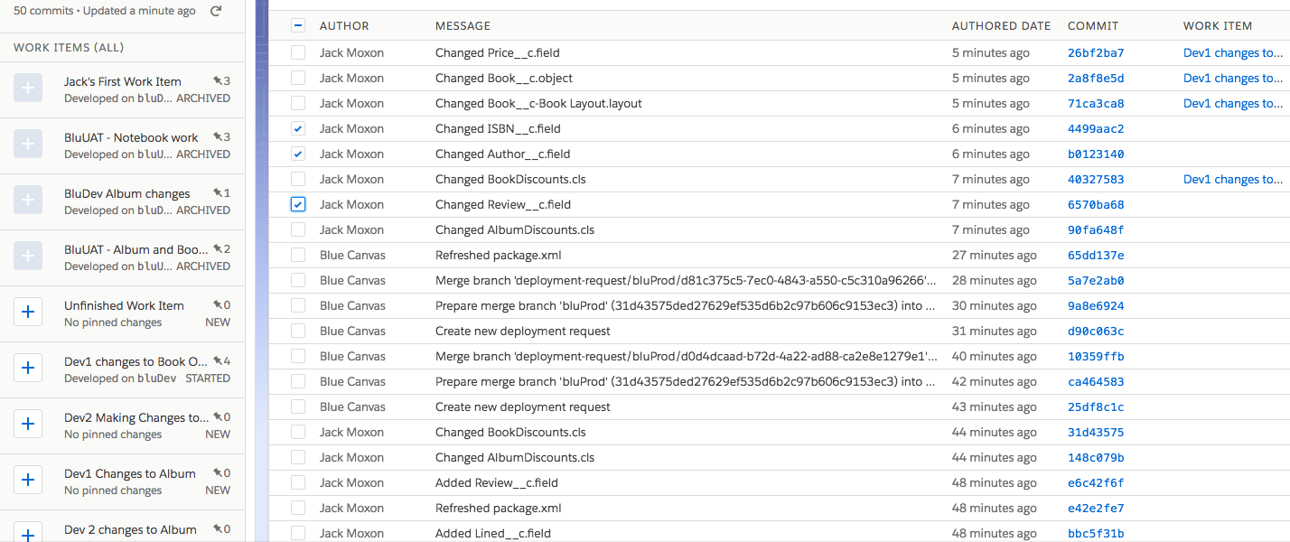 How to pin changes to a work item