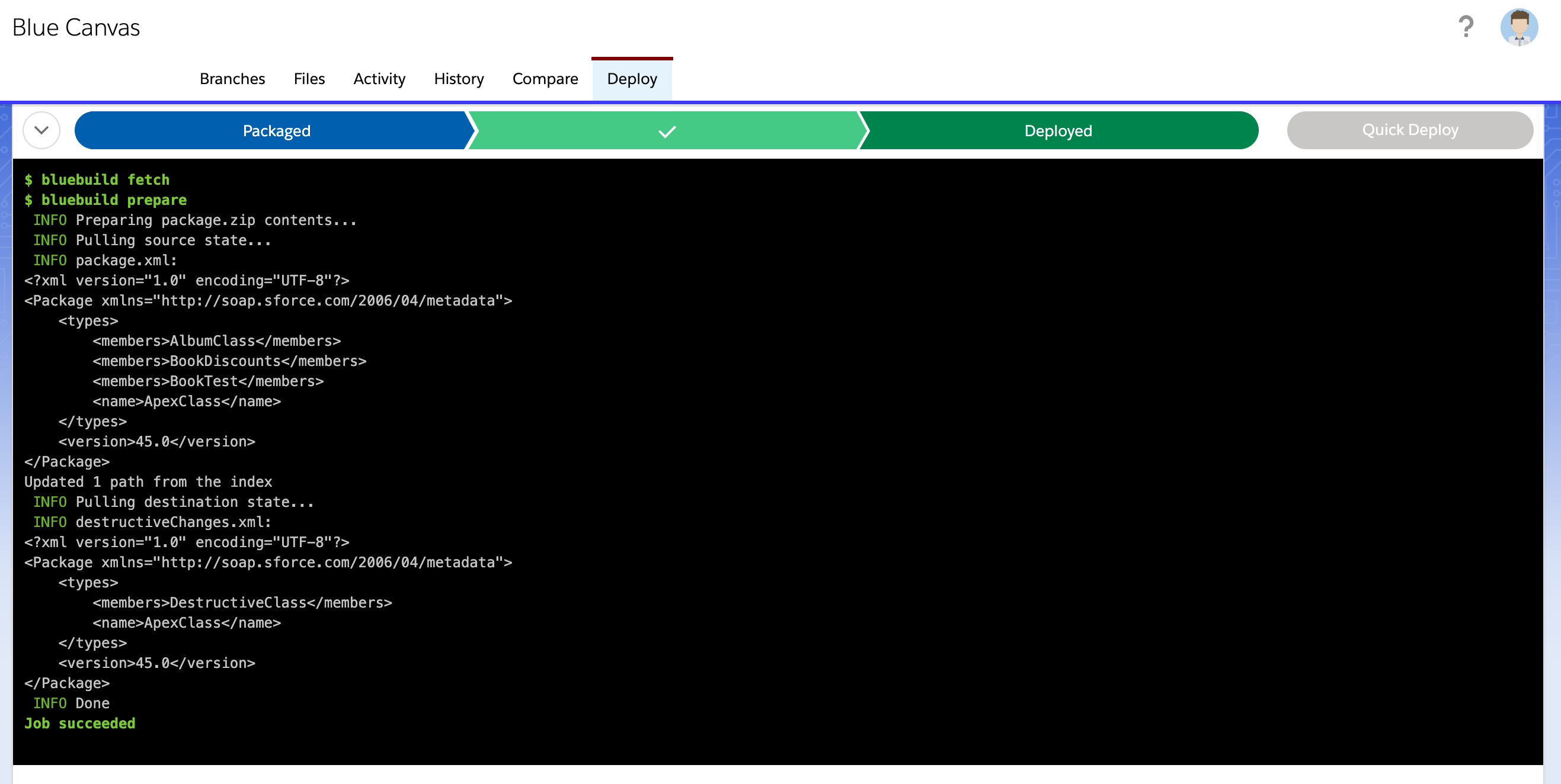 package.xml and destructiveChanges.xml auto generated