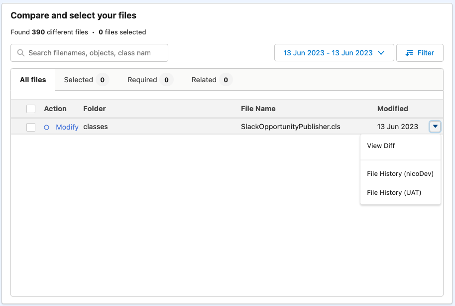 Compare Salesforce orgs
