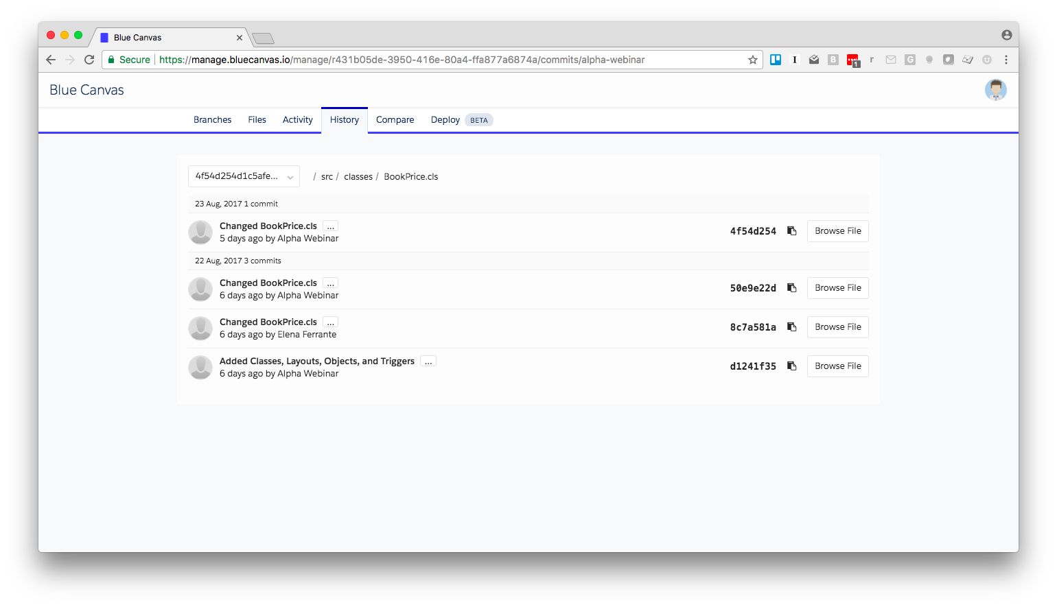 Git History for Downstream Deploys