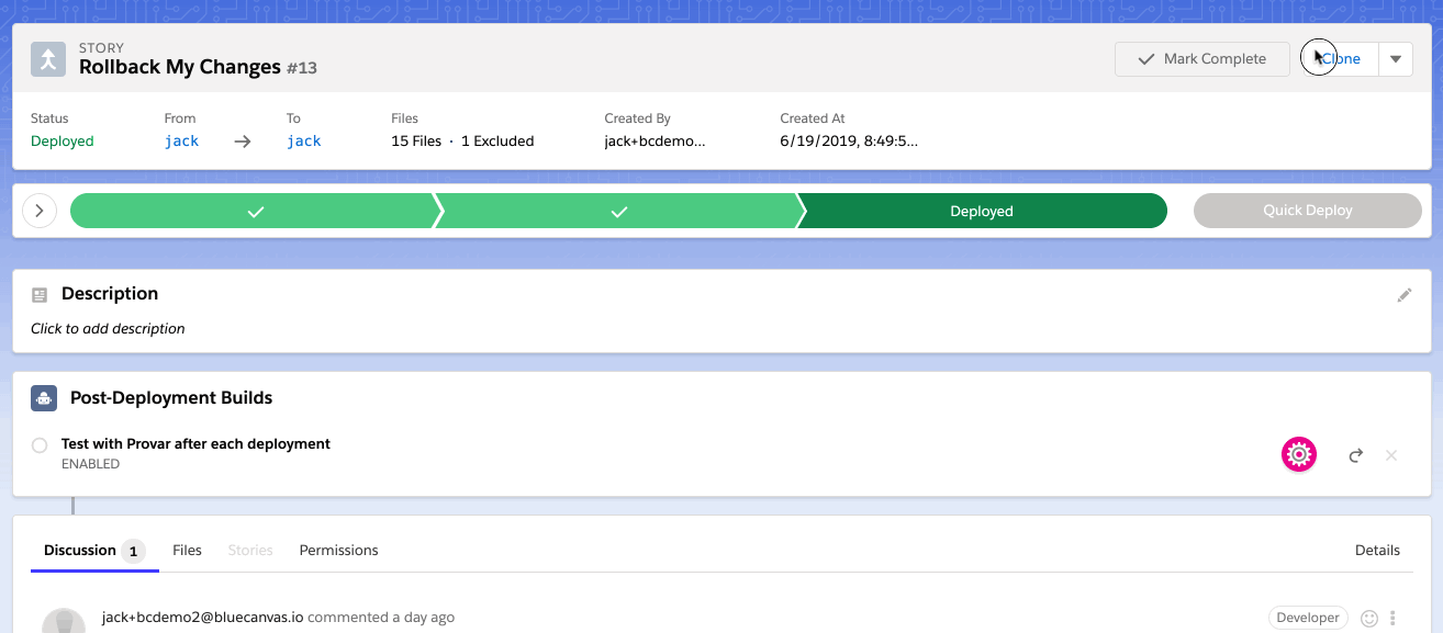 Clone a deployment for Salesforce.