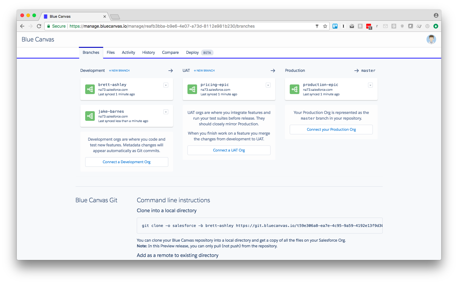 epics on blue canvas dashboard