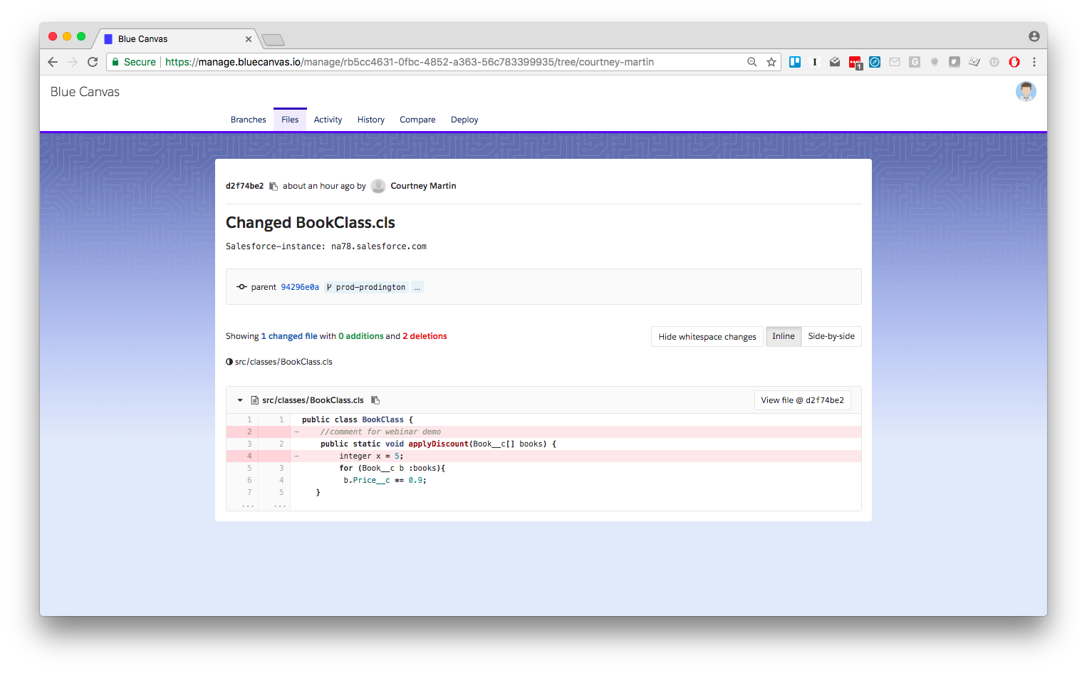 Salesforce Git commit