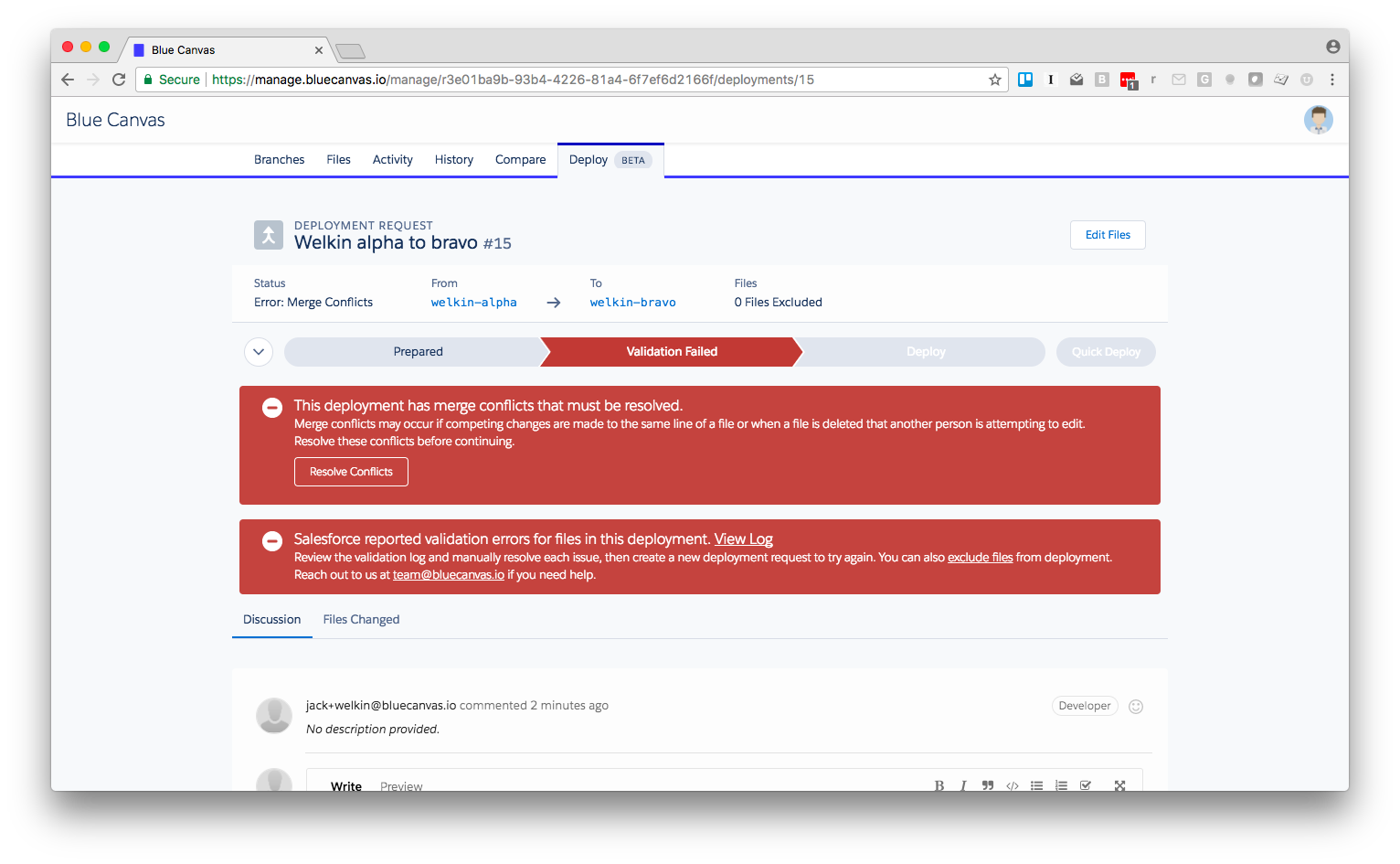 Merge conflict error