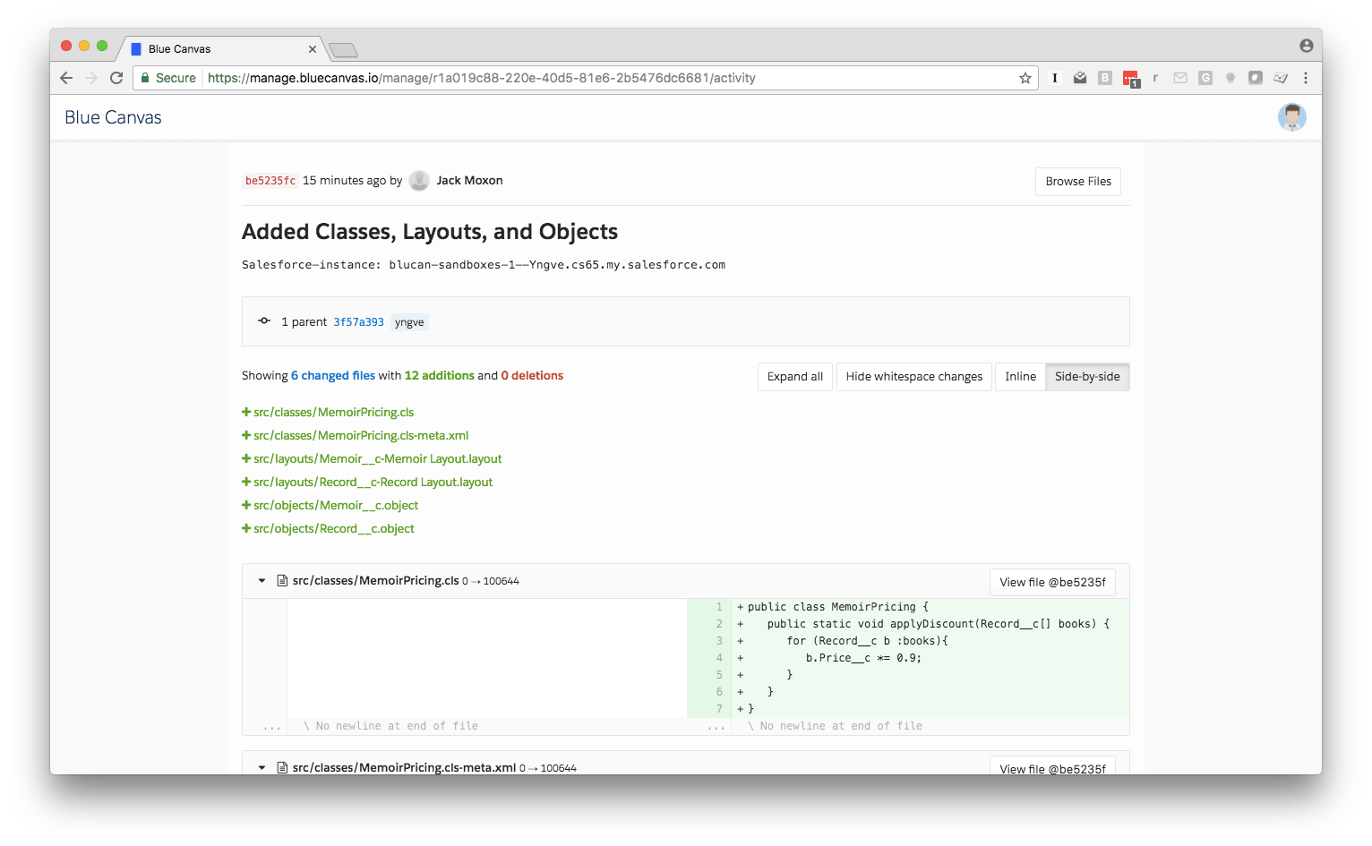 Automatic commit for Salesforce