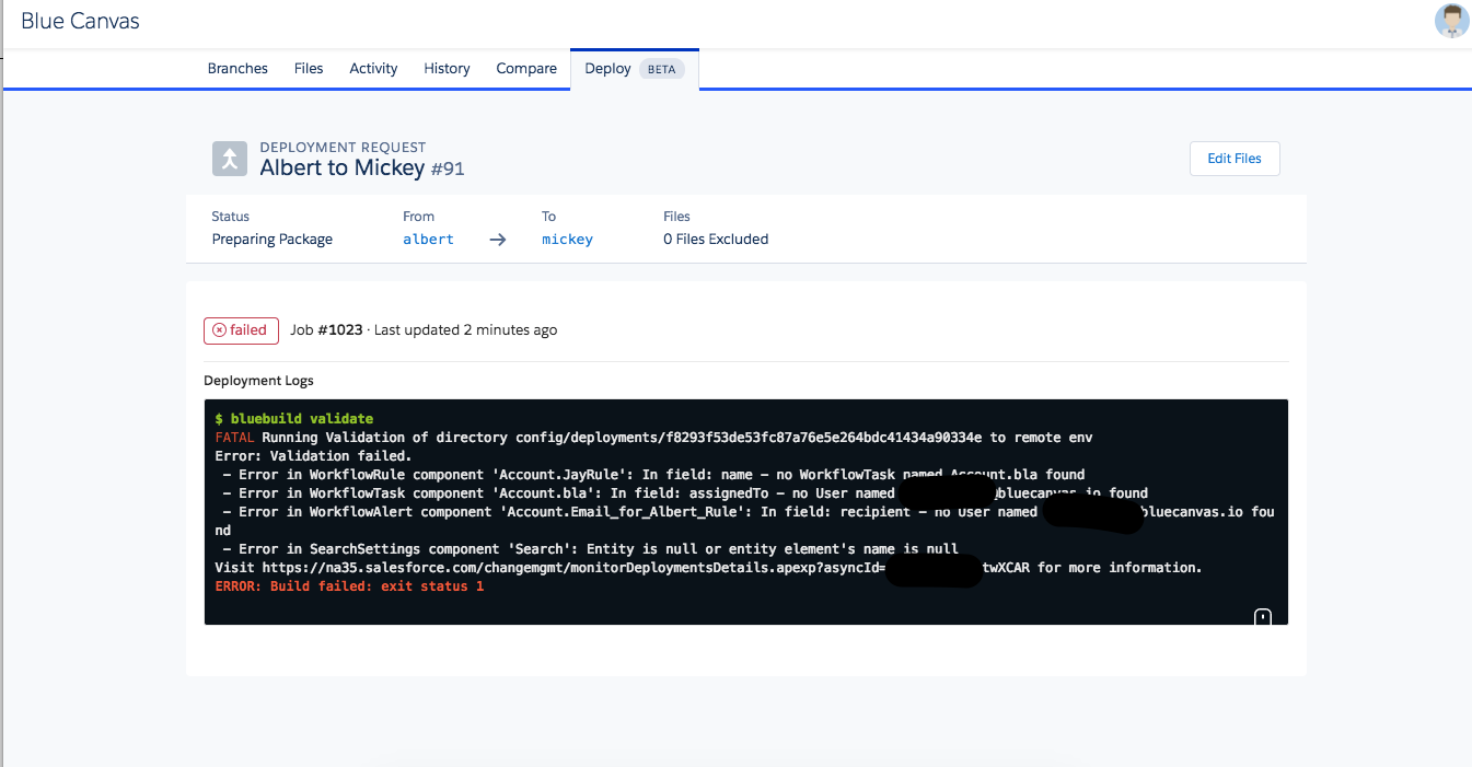 Merge conflict UI Salesforce