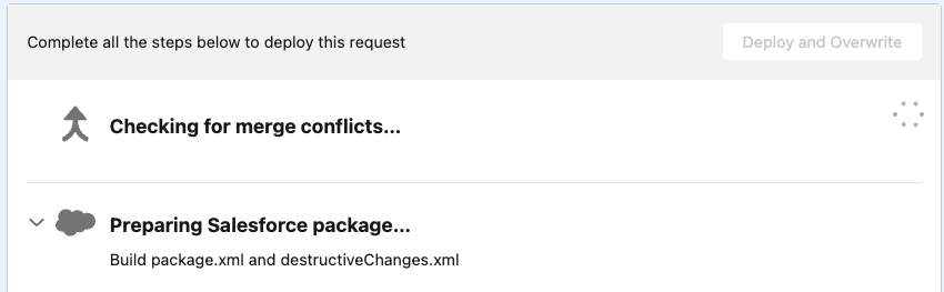 Salesforce merge conflict check