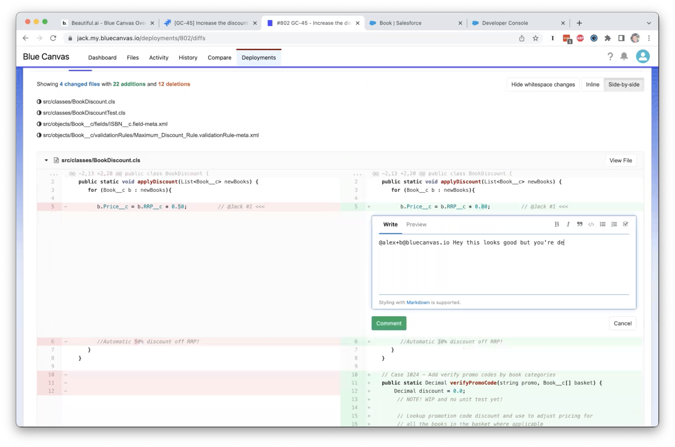 Git collaboration in Salesforce