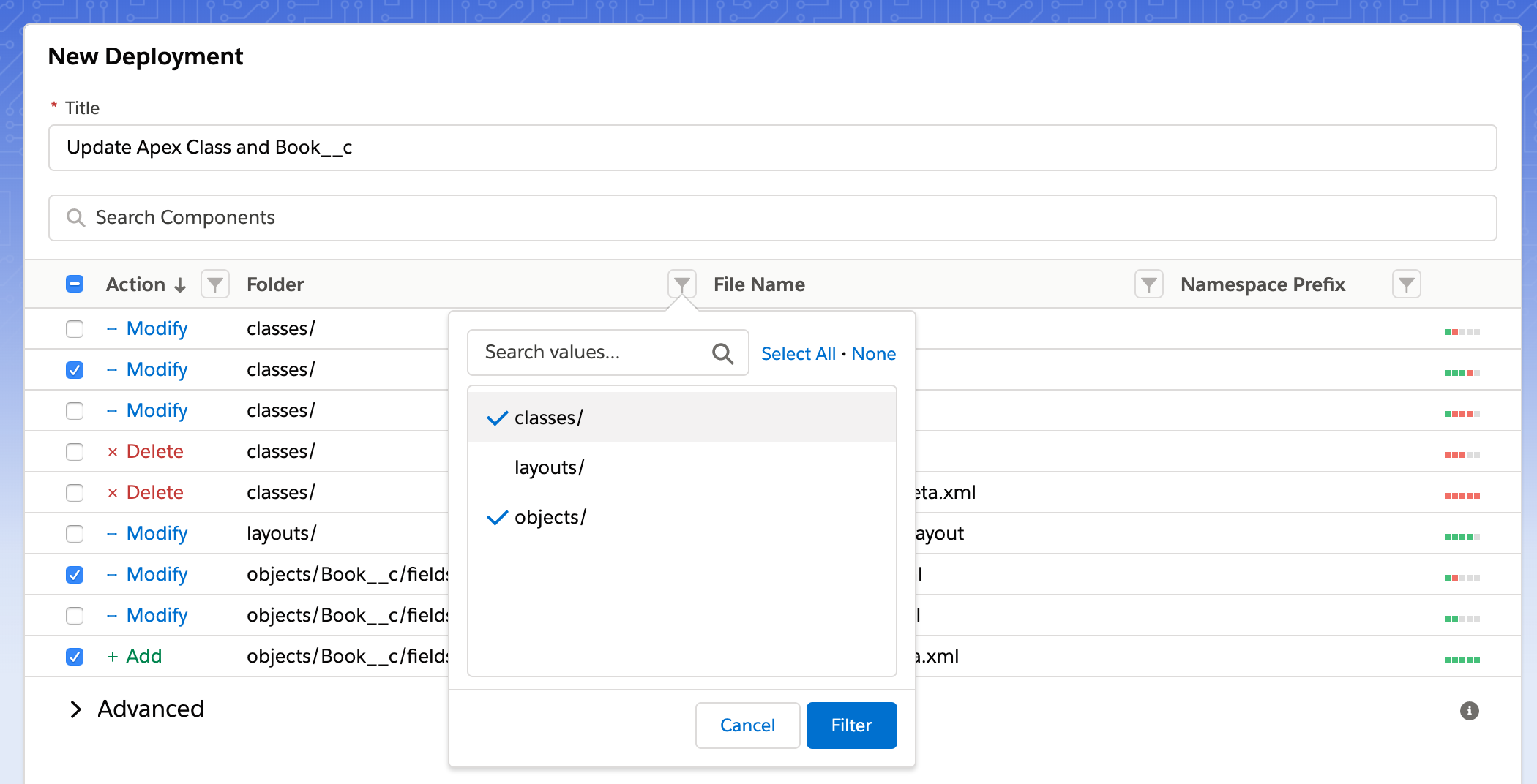 Smart component filtering