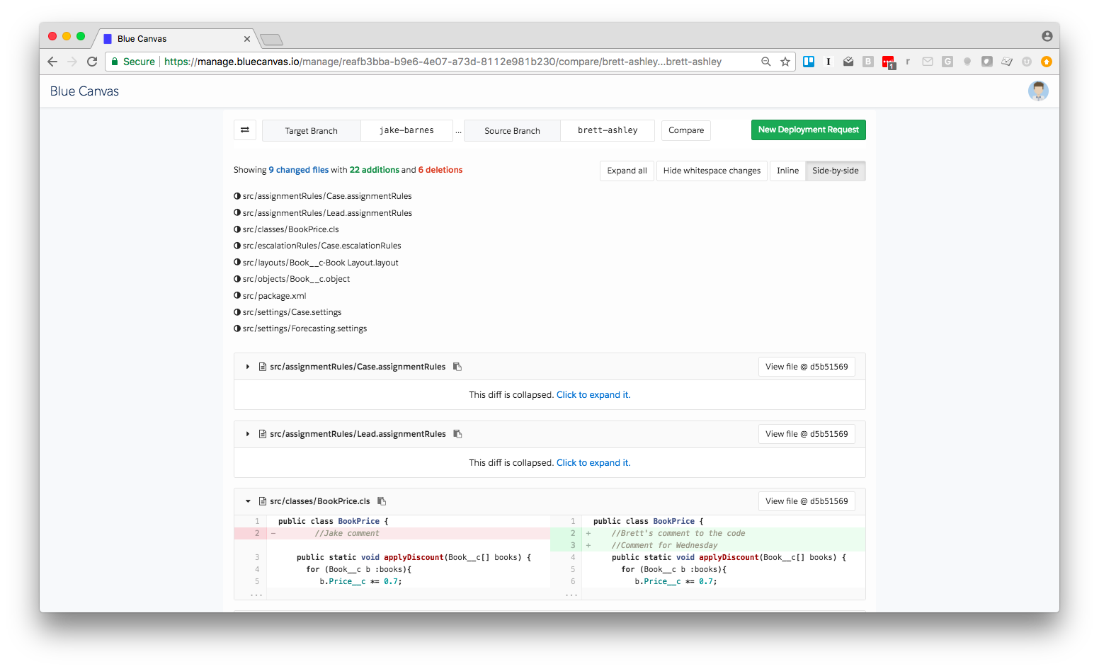git diff for Salesforce