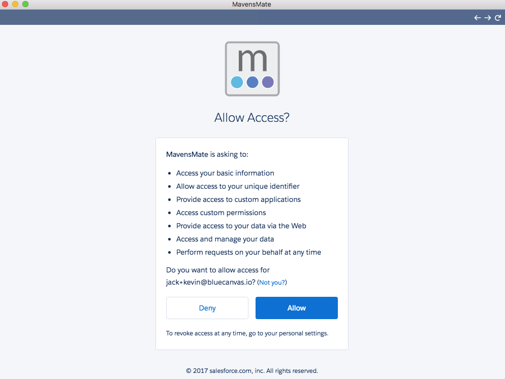MavensMate Oauth