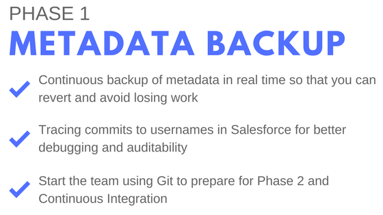 phase one of salesforce best practices: metadata backups