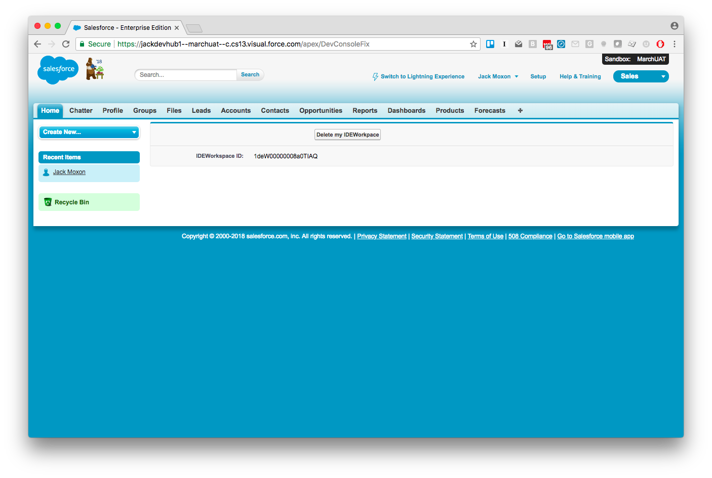 Salesforce Dev Console Not Loading Fix Image - Bo Laurent VisualForce Page